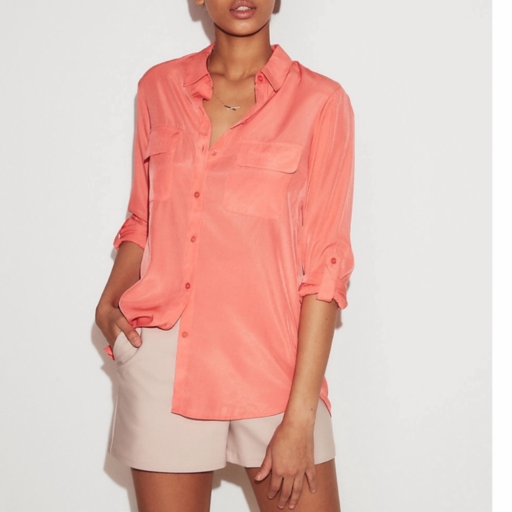 Express melon pink city shirt xs